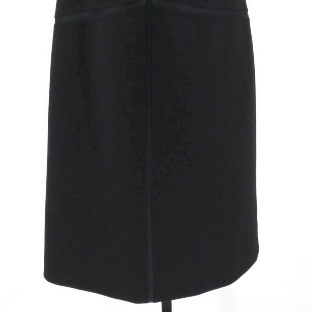 Tory Burch Satin Trim Wool Blend Sleeveless Sheath Work Cocktail Dress Black 4 - Picture 6 of 9